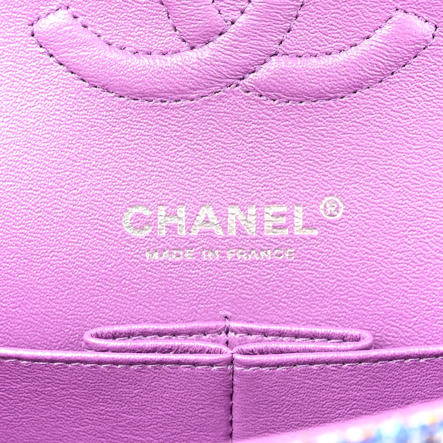 Chanel Tweed Quilted Medium Double Flap Blue Pink Orange 6 of 11