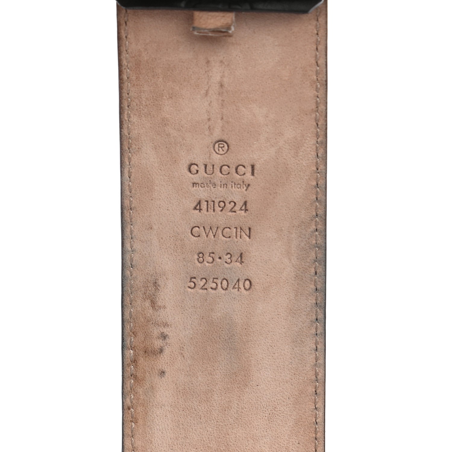 Gucci Guccissima Signature Interlocking G 40mm Belt 85 34 Black 3 of 5