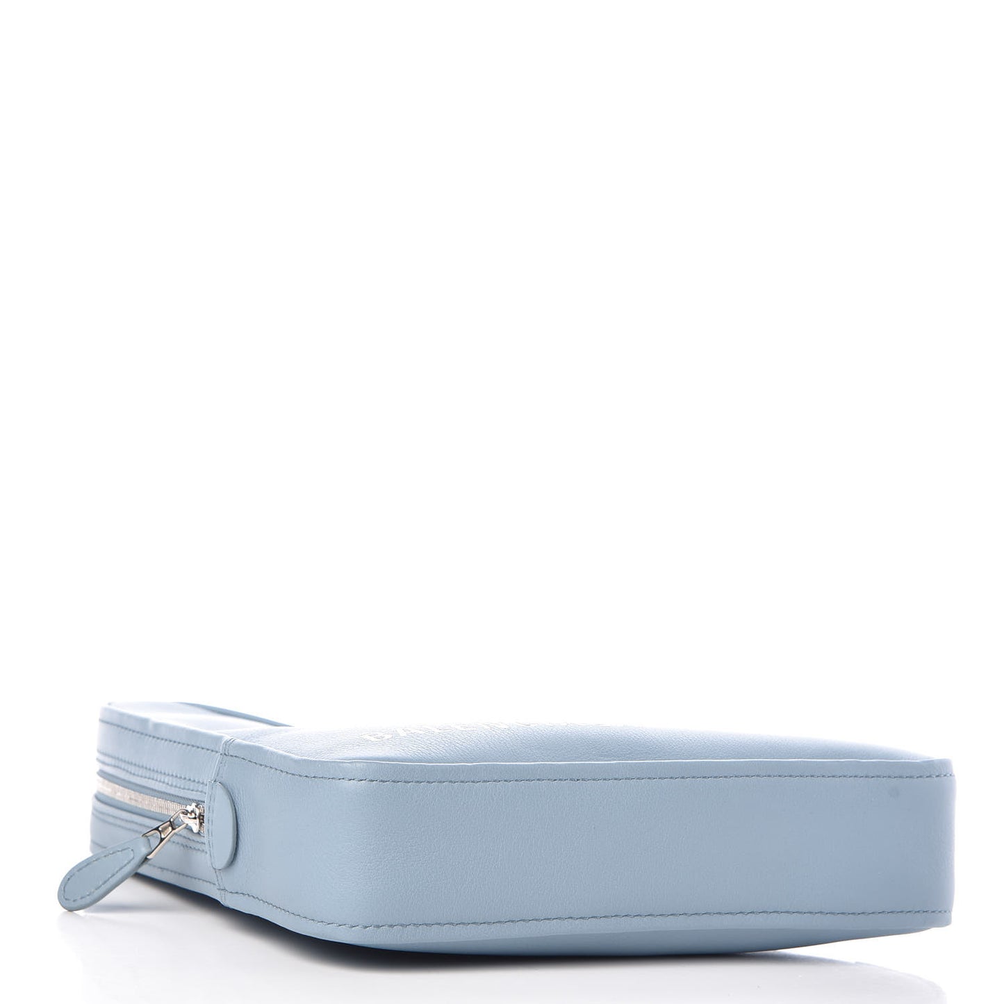 Shiny Day Calfskin Logo M Triangle Pouch Grey Blue White