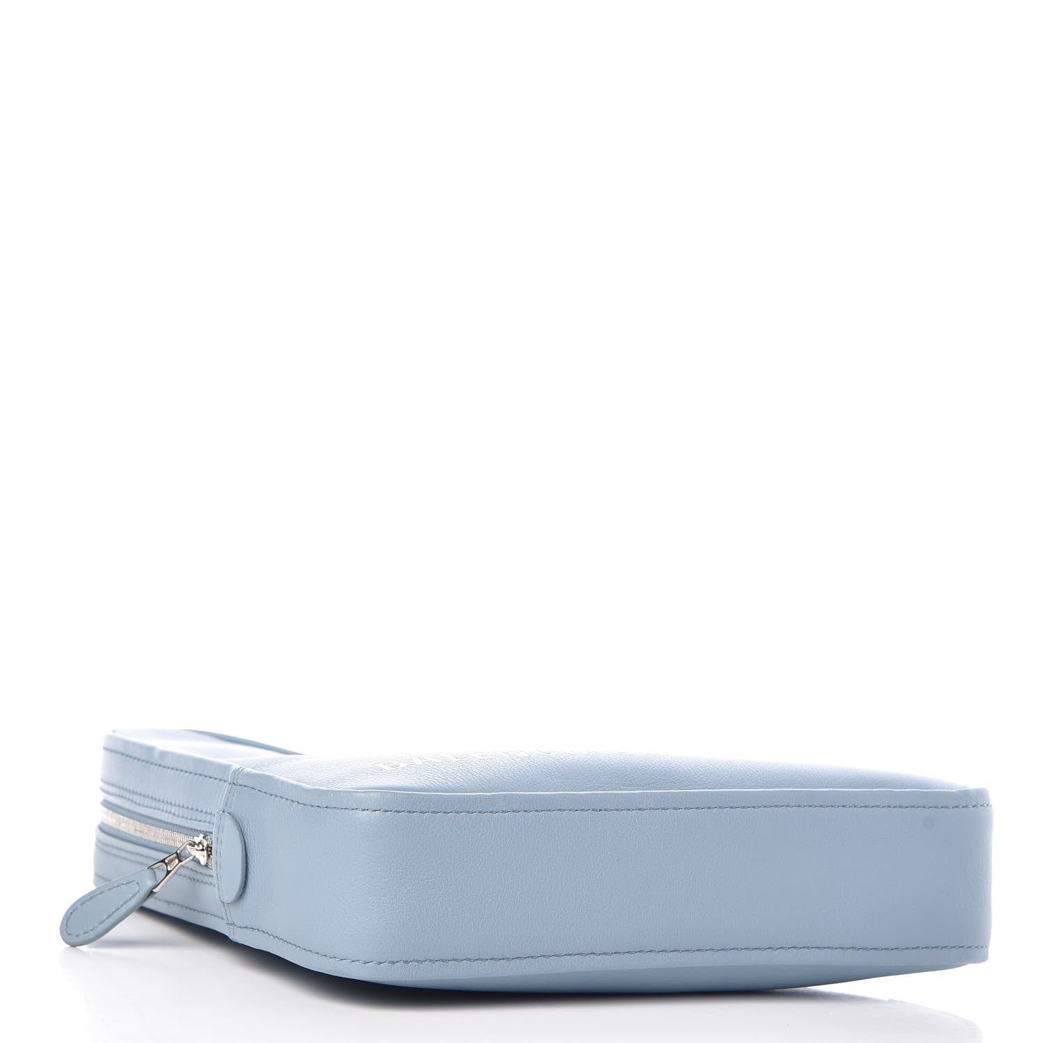 Balenciaga Shiny Day Calfskin Logo M Triangle Pouch Grey Blue White 4 of 7