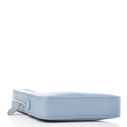Balenciaga Shiny Day Calfskin Logo M Triangle Pouch Grey Blue White 4 of 7