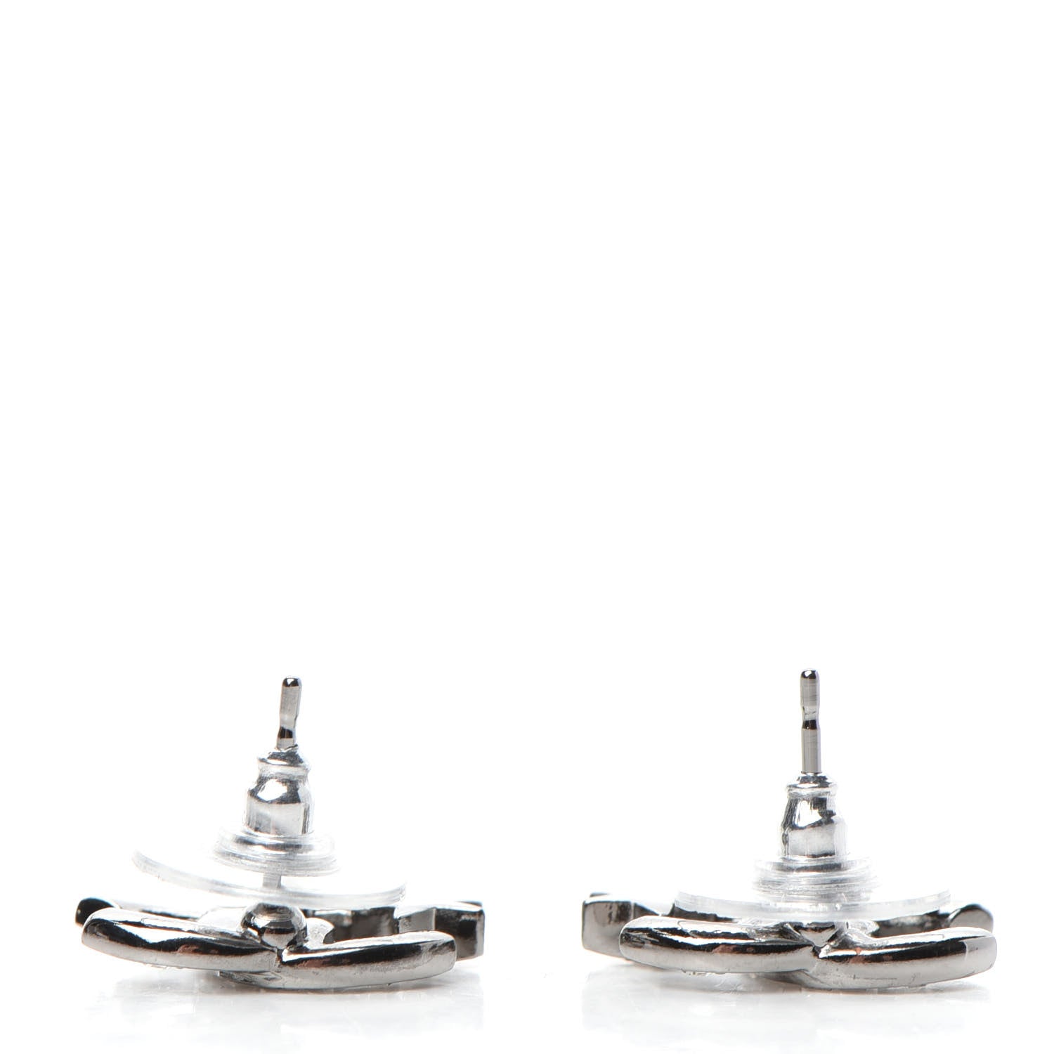 Chanel Crystal CC Starfall Earrings Silver 3 of 5