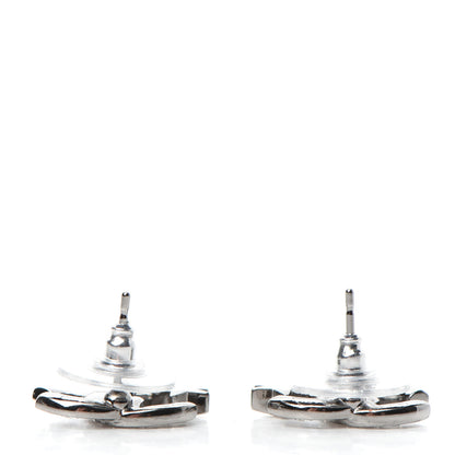 Chanel Crystal CC Starfall Earrings Silver 3 of 5