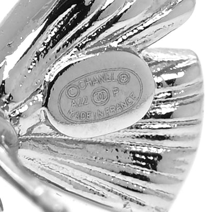 Chanel Crystal Pearl Bow CC Drop Earrings Silver 4 of 4