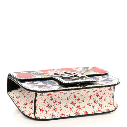 Alexander McQueen Grained Calfskin Flower Printed Small Insignia Flap Ivory Multicolor 4 of 8