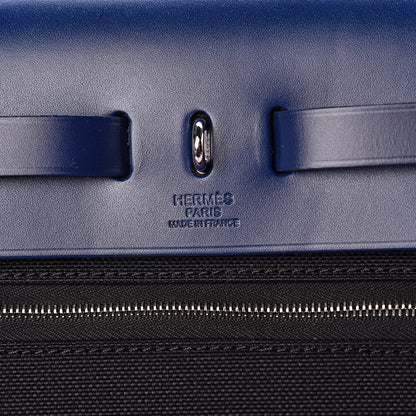 Hermes Vache Hunter Toile Herbag Zip 31 PM Bleu Saphir Black 7 of 10