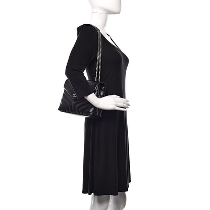 Saint Laurent Calfskin Y Quilted Monogram Small Loulou Chain Satchel Black 3 of 11