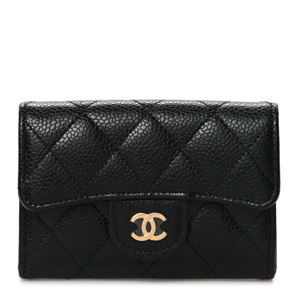 Chanel Caviar Quilted Flap Card Holder Wallet Black 1 of 9