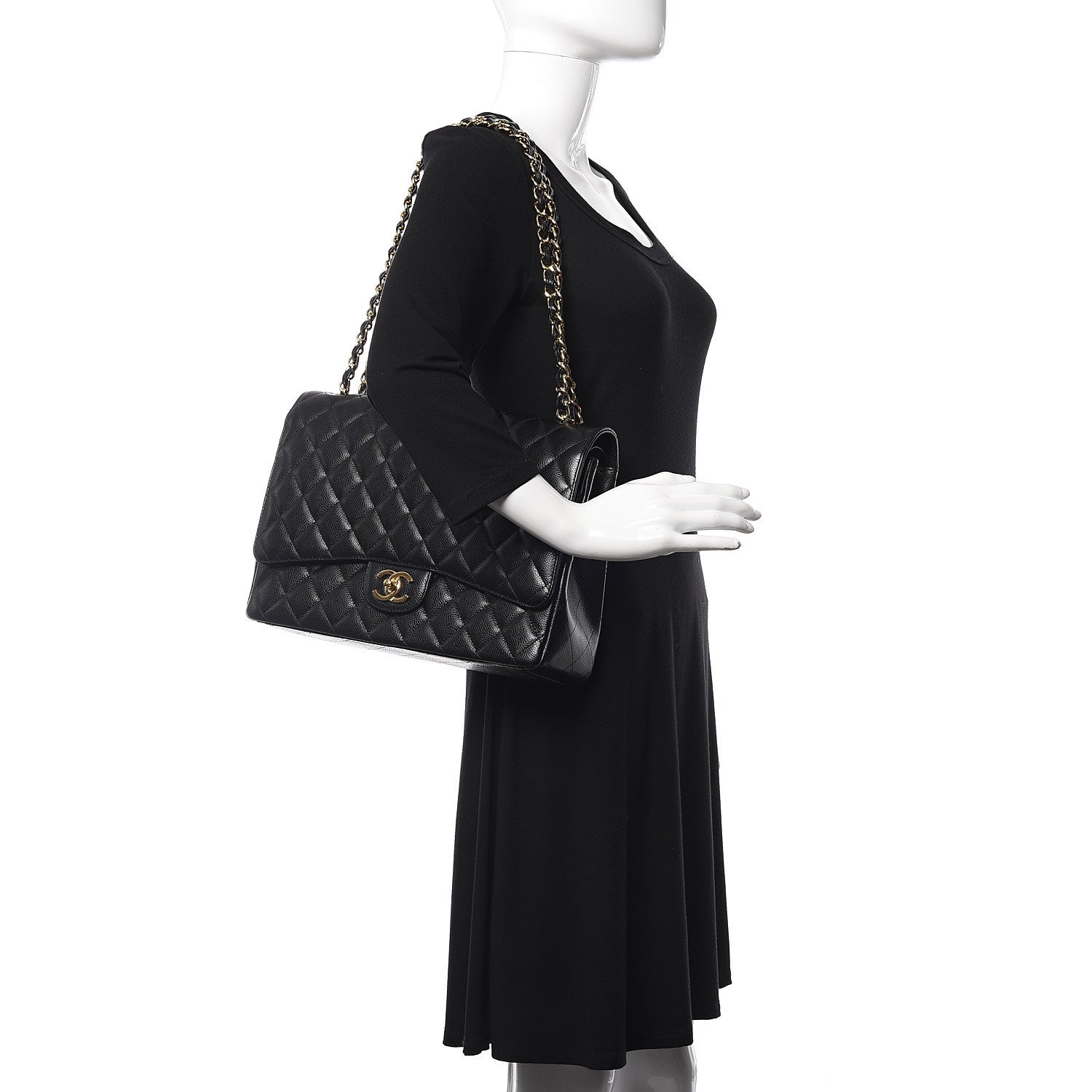 Chanel Caviar Quilted Maxi Double Flap Black 2 of 15