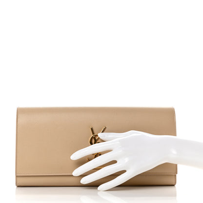 Saint Laurent SAINT LAURENT Grain De Poudre Classic Monogram Cassandre Clutch Nude Powder 2 of 10