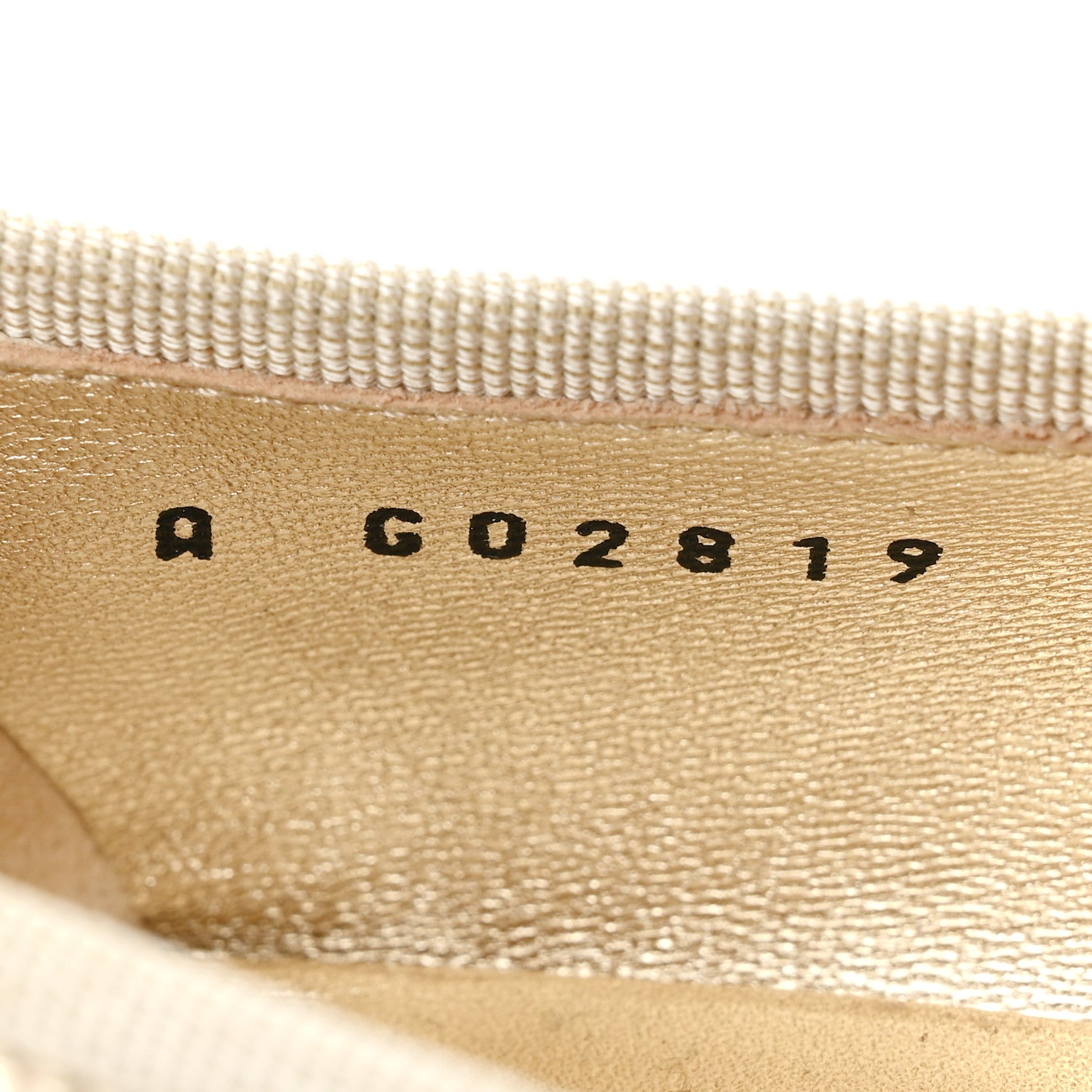 Chanel Metallic Laminated Lambskin Grosgrain CC Cap Toe Ballerina