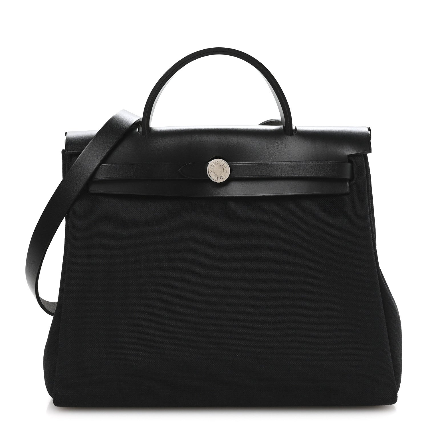 Hermes Military Toile Vache Hunter Herbag Zip Retourne 31 PM Black 1 of 11