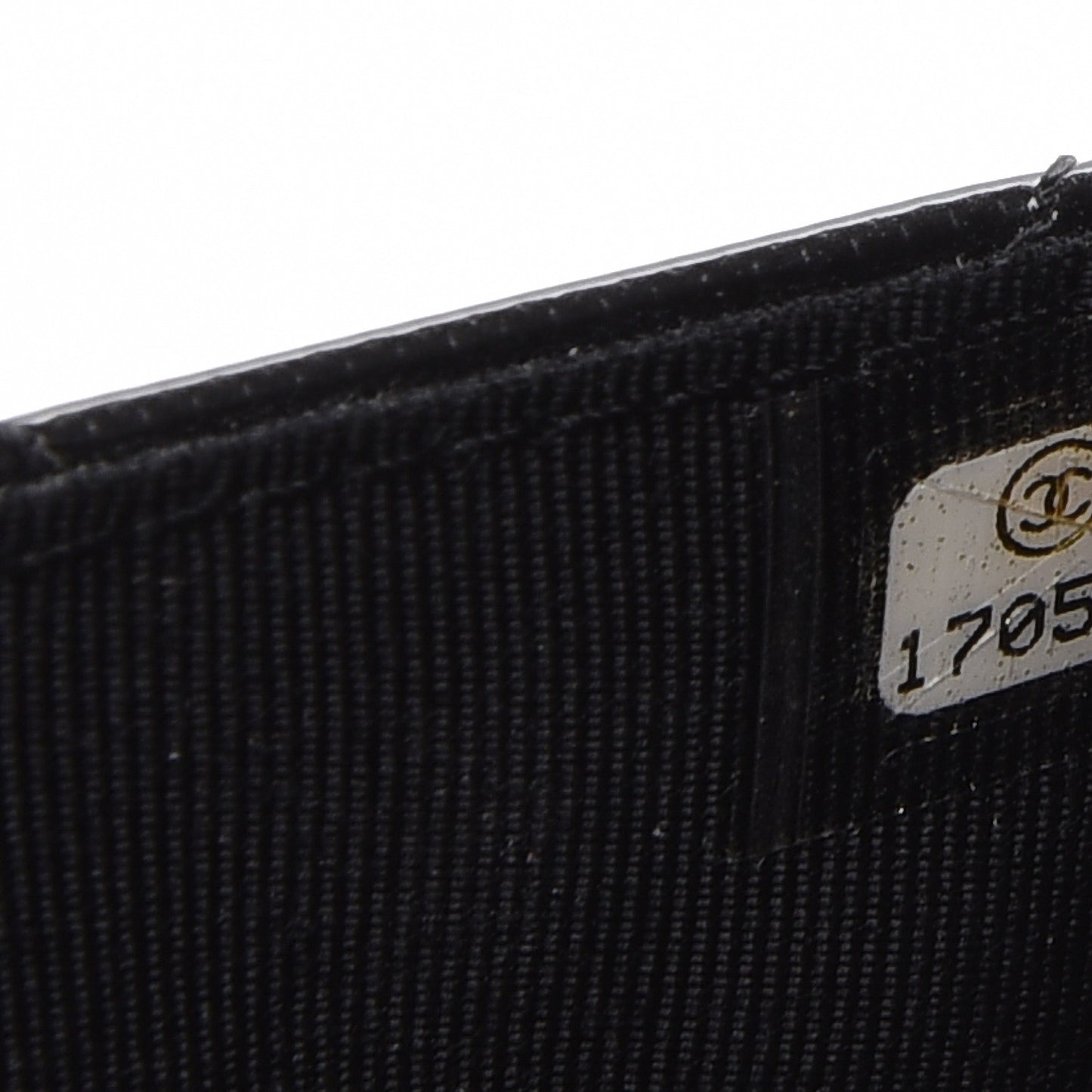 Striated Patent Quilted Wallet on Chain WOC Black
