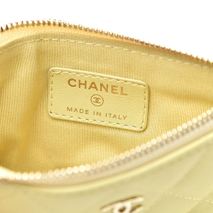 Chanel Lambskin Quilted Small Cosmetic Case Yellow 6 of 10