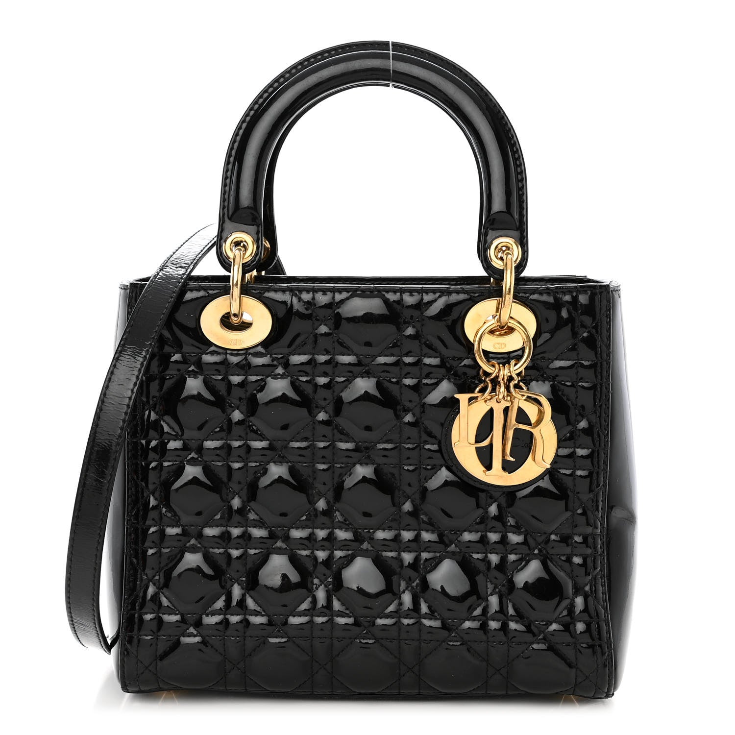 Christian Dior Patent Cannage Medium Lady Dior Black 1 of 11