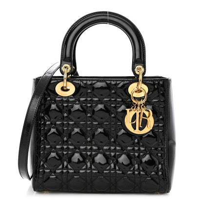 Christian Dior Patent Cannage Medium Lady Dior Black 1 of 11