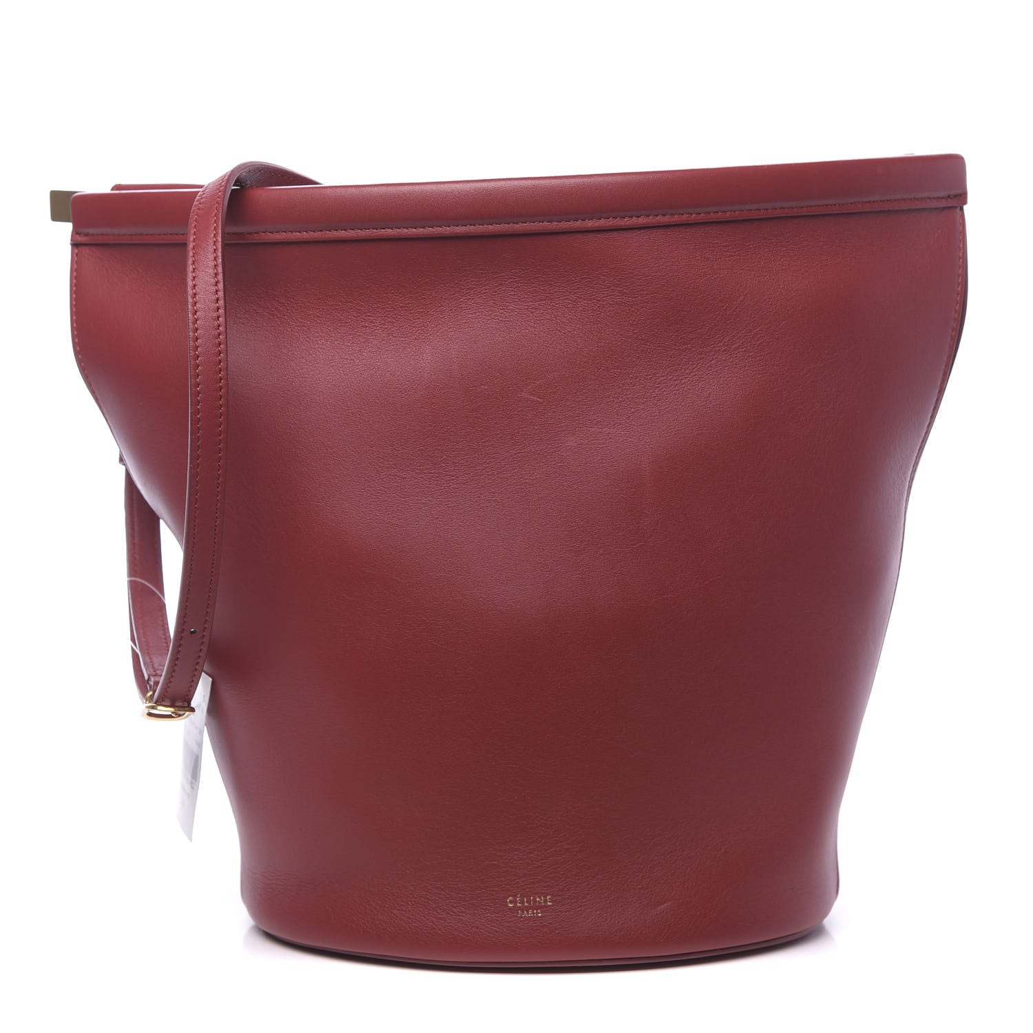 Celine Smooth Calfskin Clasp Bucket Bag Red 1 of 11