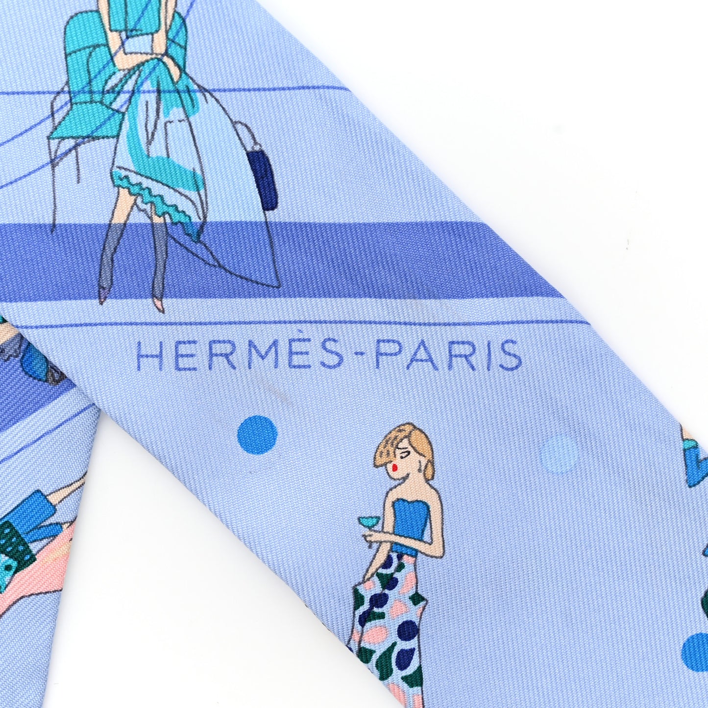 Silk Ex-Libris Les Parisiennes Twilly Ciel Turquoise Lavender