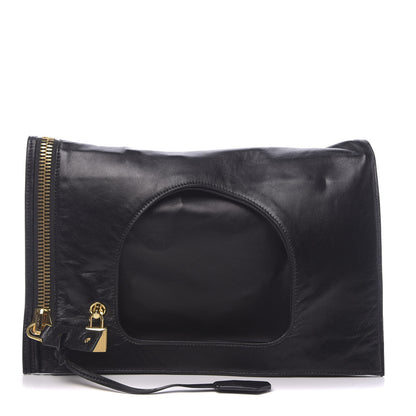 Tom Ford Ramskin Small Alix Padlock Zip Shoulder Bag Black 1 of 15