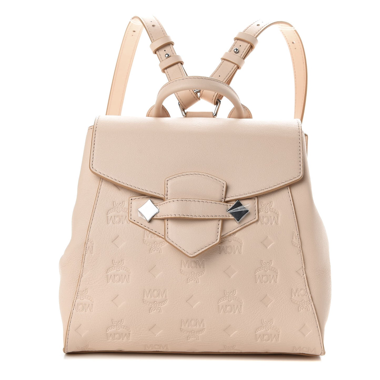 Calfskin Essential Monogram Small Backpack Bisque
