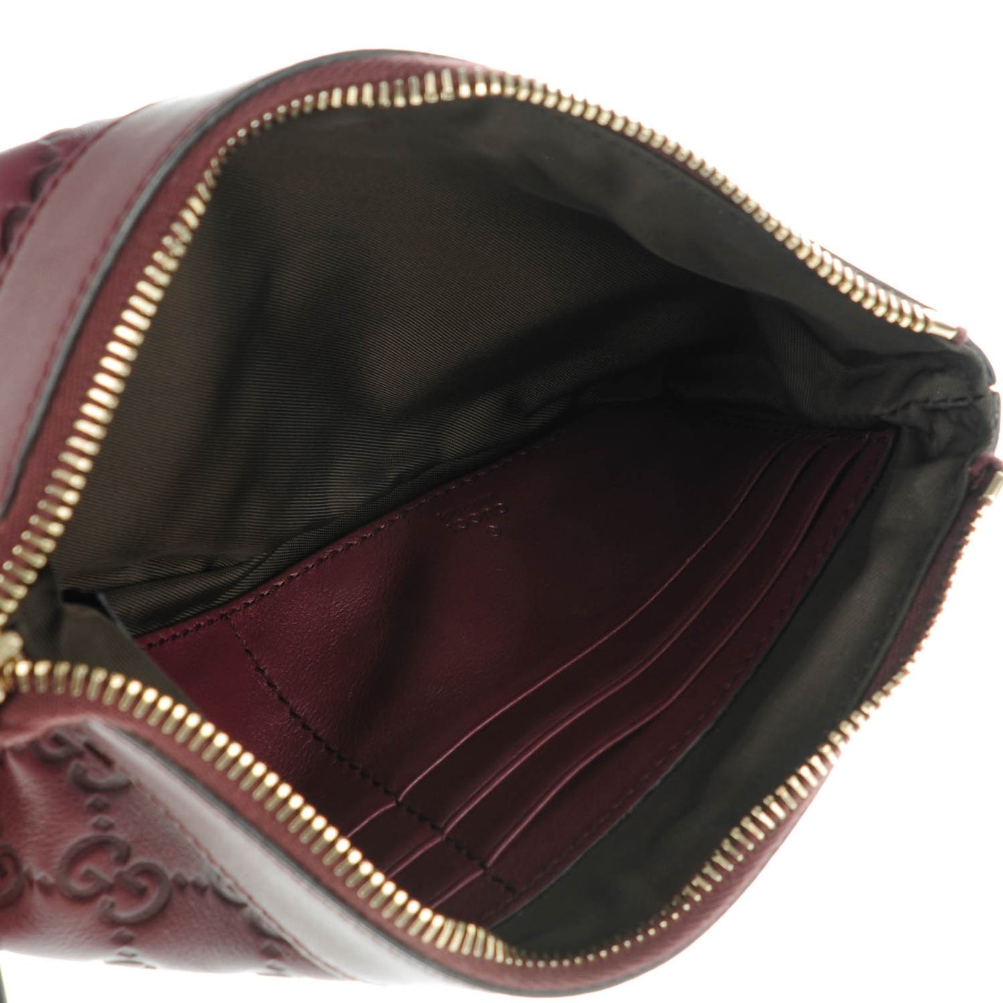Guccissima Heart Wristlet Bordeaux