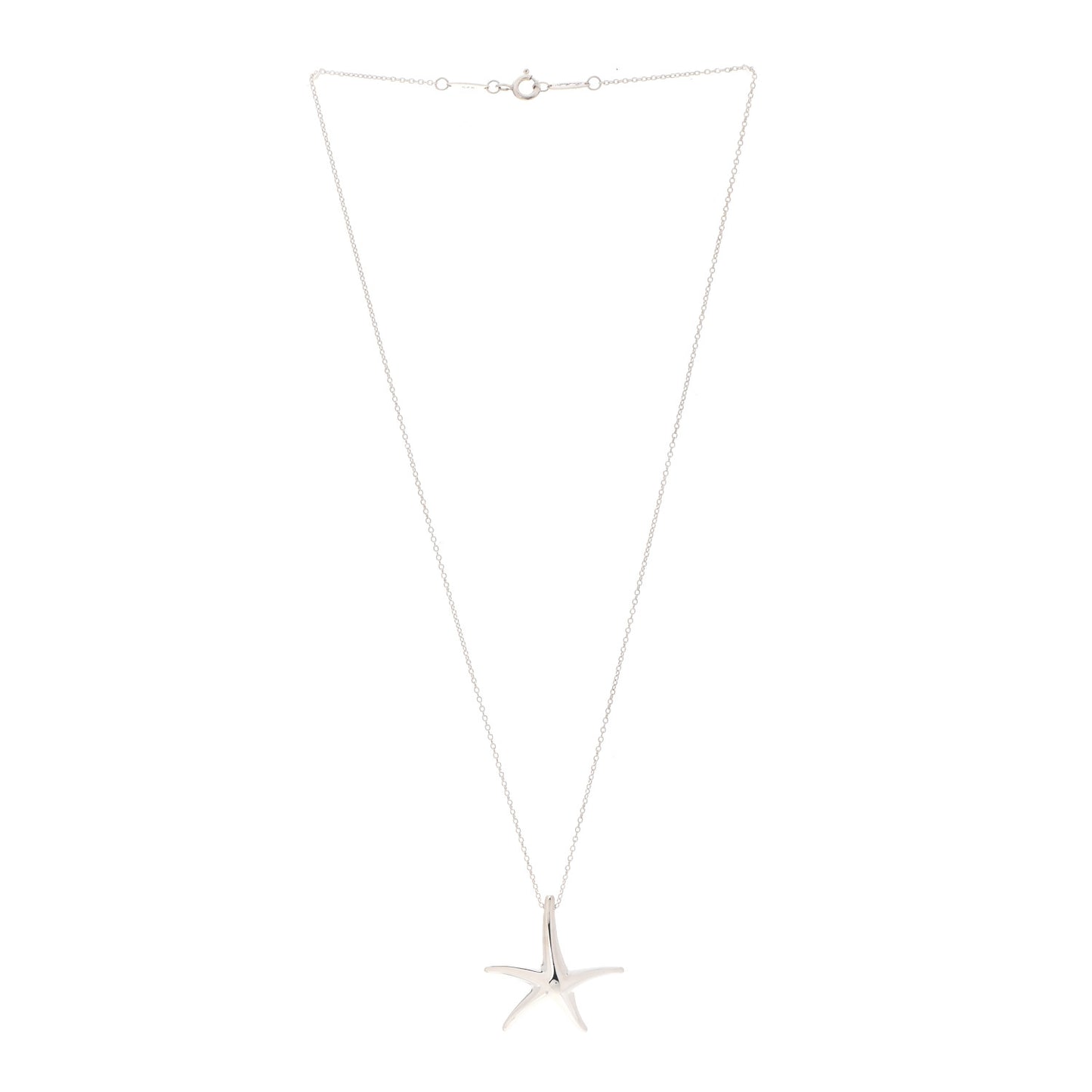 Sterling Silver 28mm Elsa Peretti Starfish Pendant Necklace