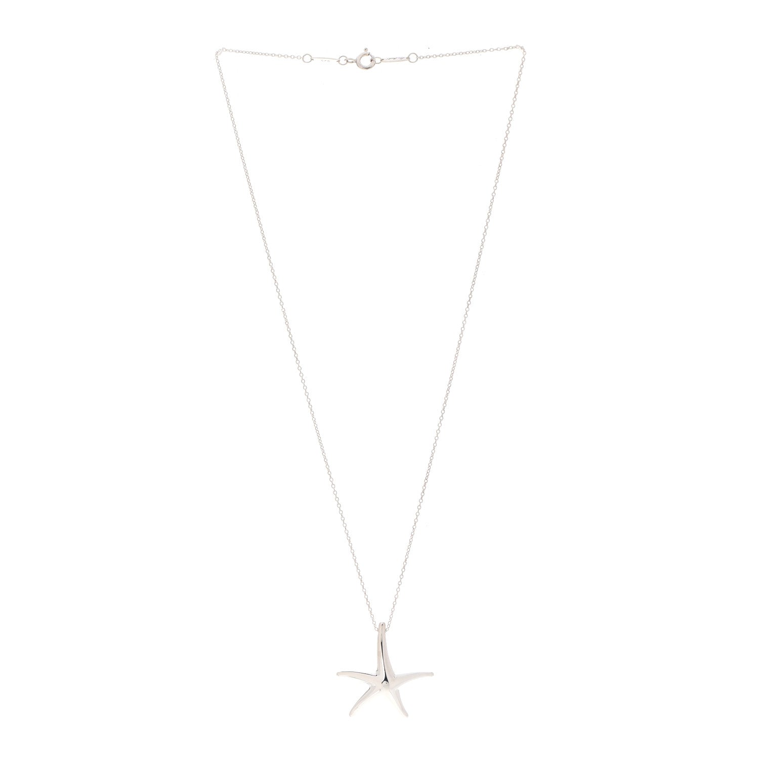 Tiffany Sterling Silver 28mm Elsa Peretti Starfish Pendant Necklace 3 of 5