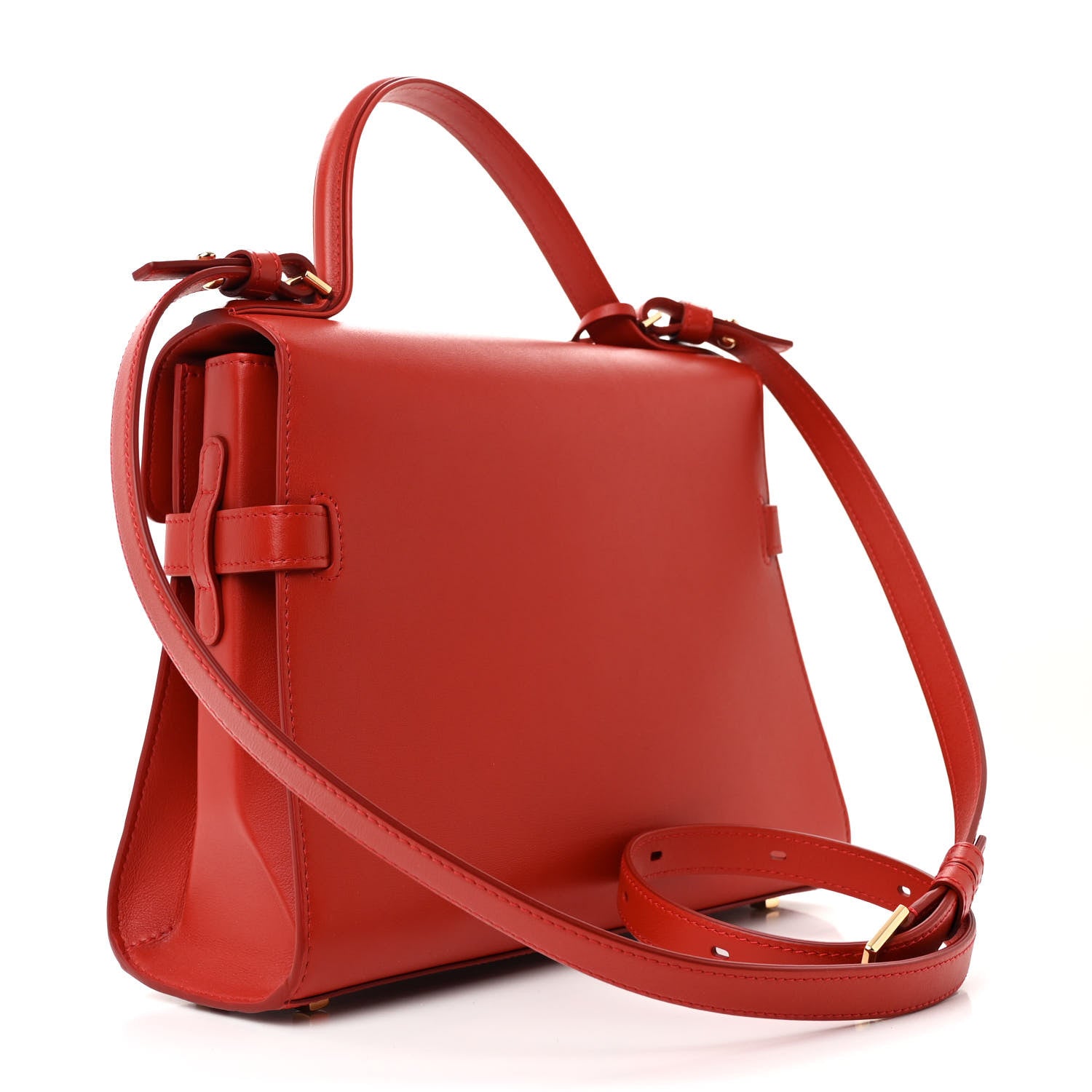 Delvaux Calfskin MM Tempete Satchel Scarlet Red 3 of 12