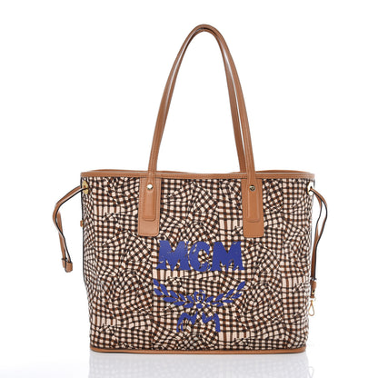 MCM Visetos Medium Liz Reversible Shopper Tote Cognac 8 of 15
