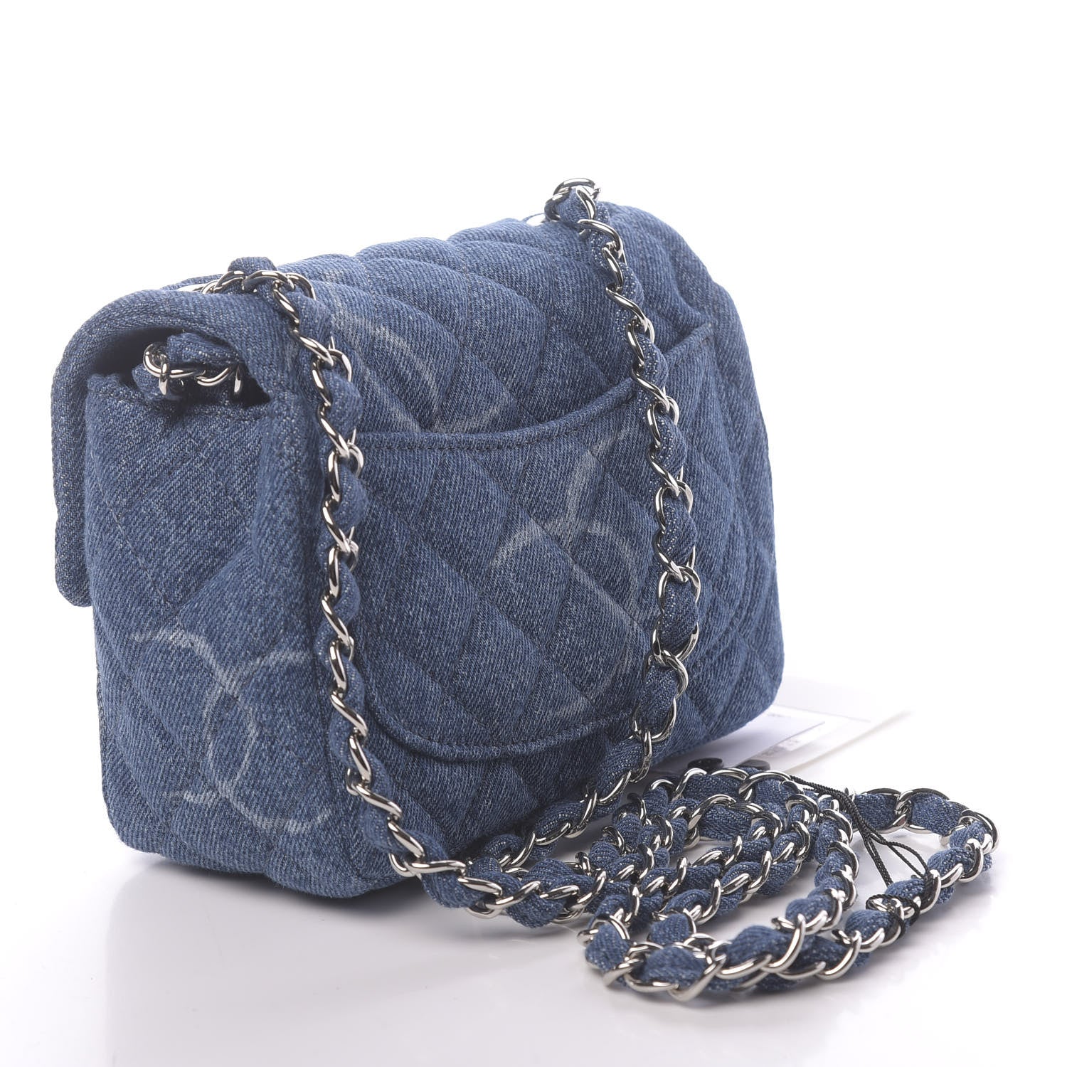 Chanel Denim CC Quilted Mini Square Flap Blue 3 of 11