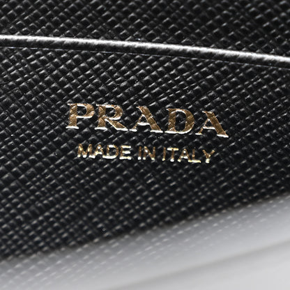 Prada Saffiano Metal Phone Wristlet Crossbody Wallet Black 6 of 9