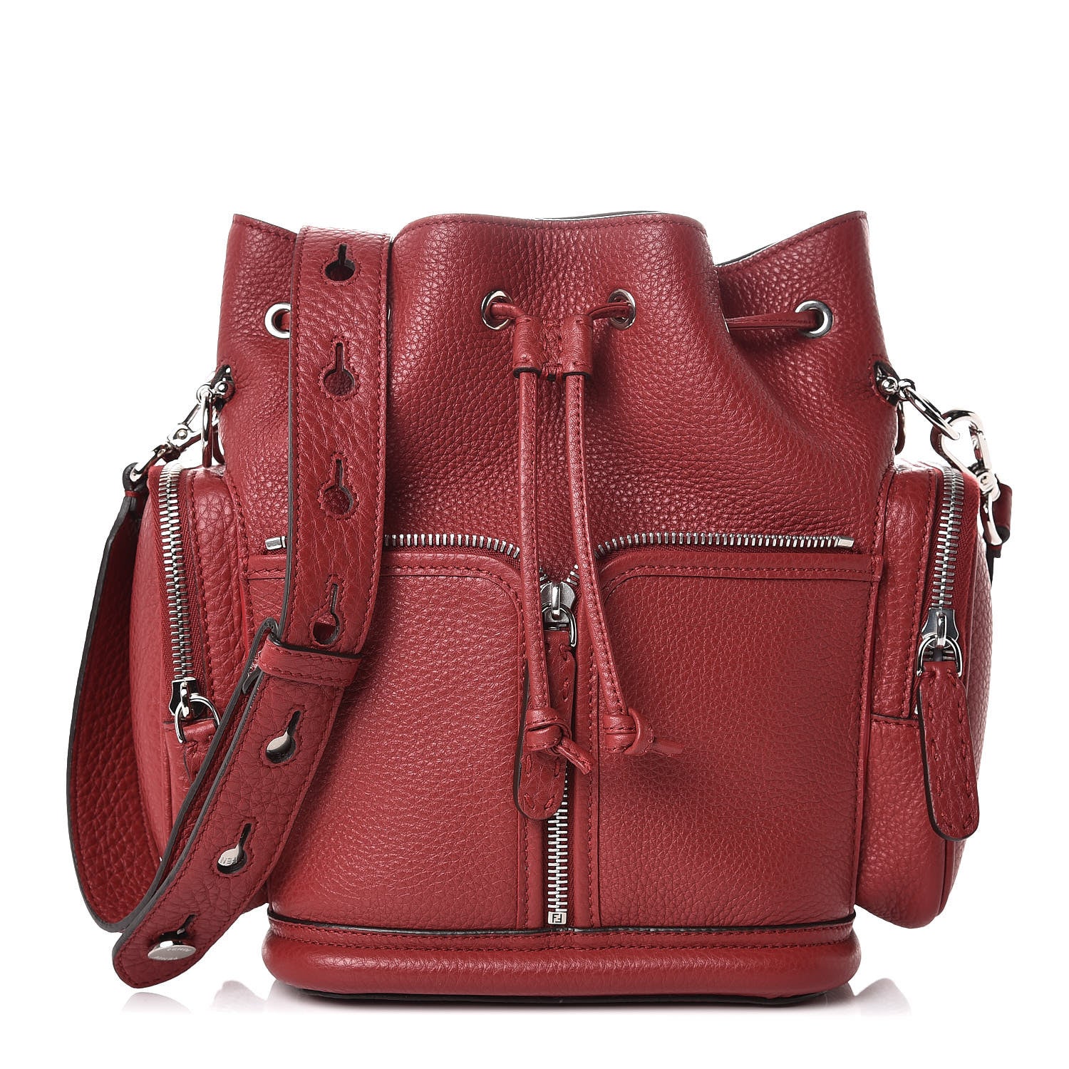 Fendi Cuoio Romano Selleria F is Fendi Grande Mon Tresor Pocket Bucket Bag Rosso 1 of 7