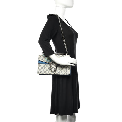 Gucci GG Supreme Monogram Blooms Small Dionysus Shoulder Bag Beige Navy Vintage Blue 2 of 11