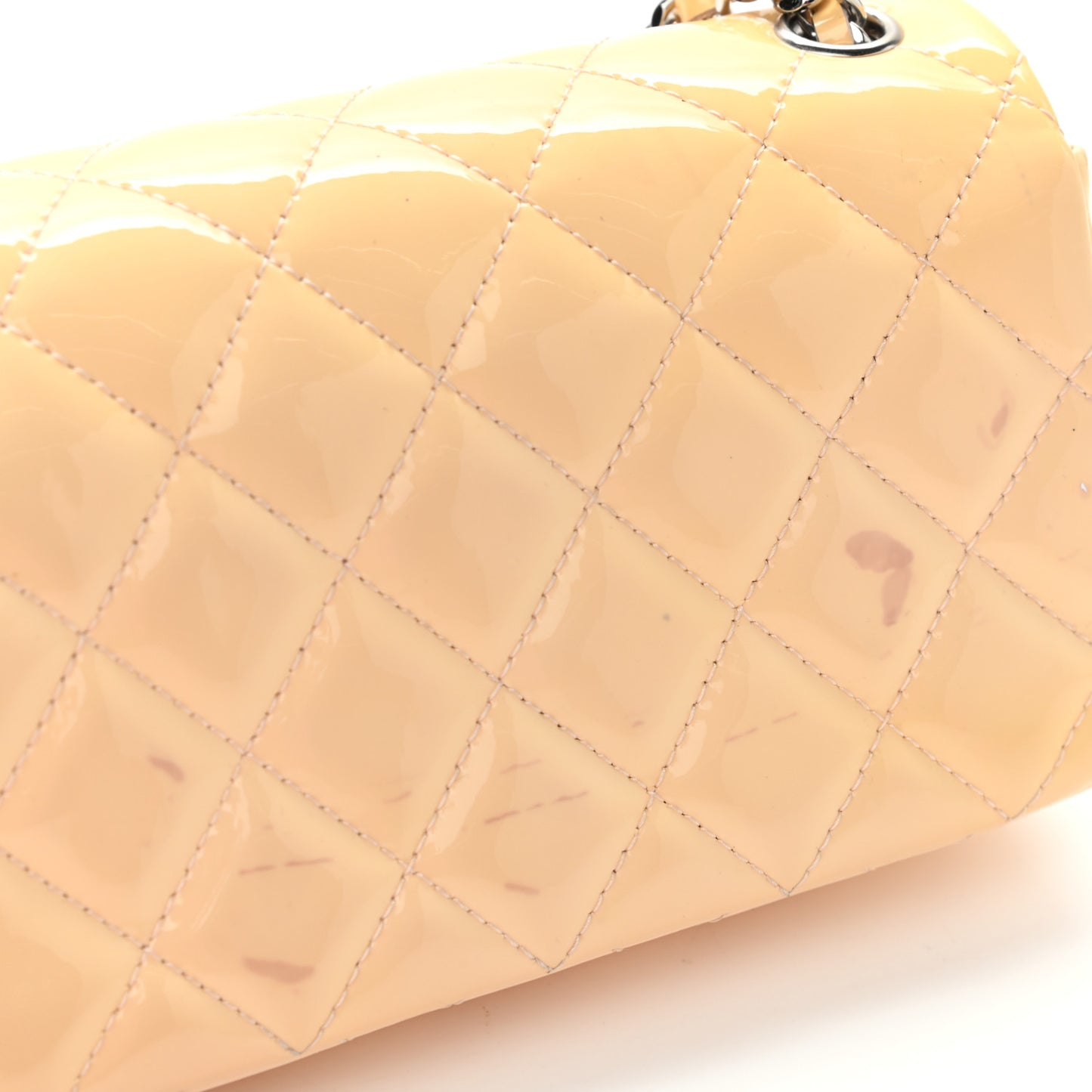 Patent Calfskin Quilted Extra Mini Flap Pink
