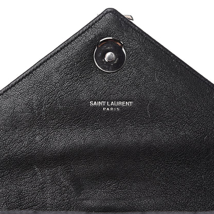 Saint Laurent Lambskin Matelasse Chevron Studded Monogram Medium College Bag Black 5 of 14