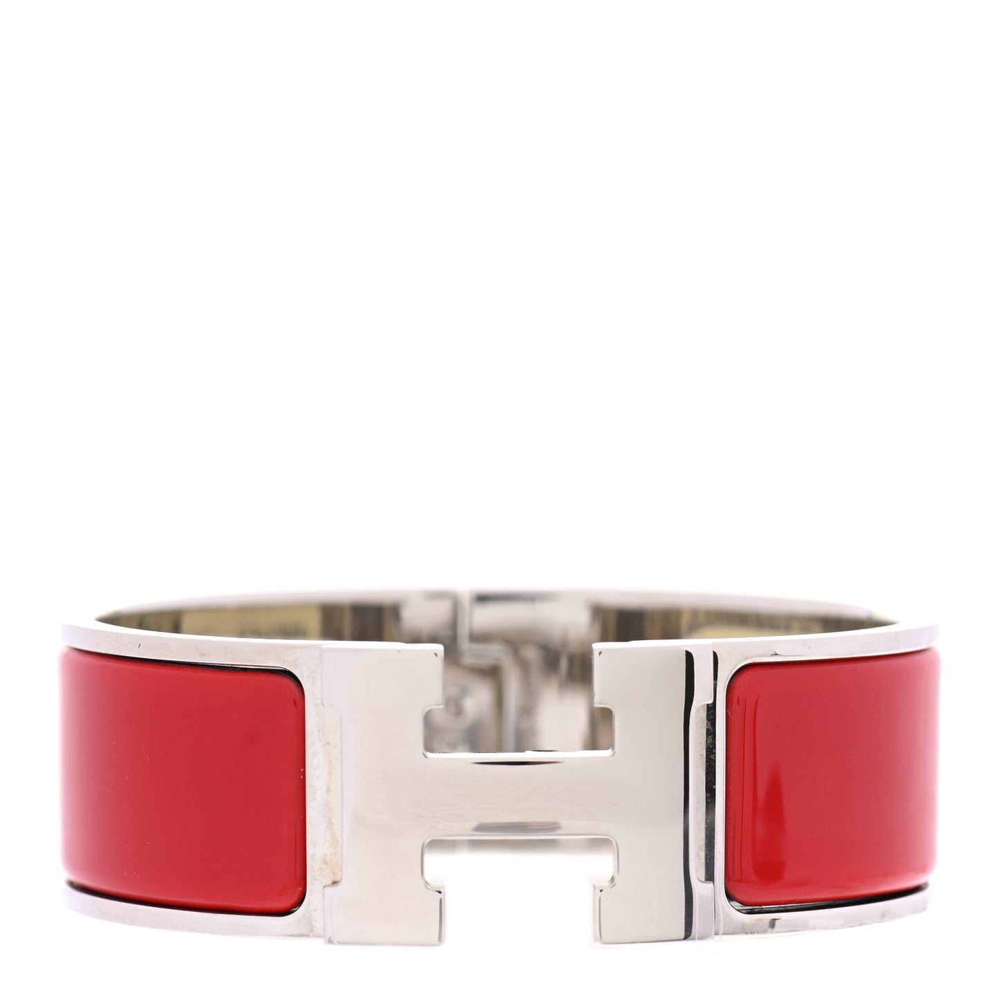 Enamel Wide Clic Clac H Bracelet PM Rouge Amarante