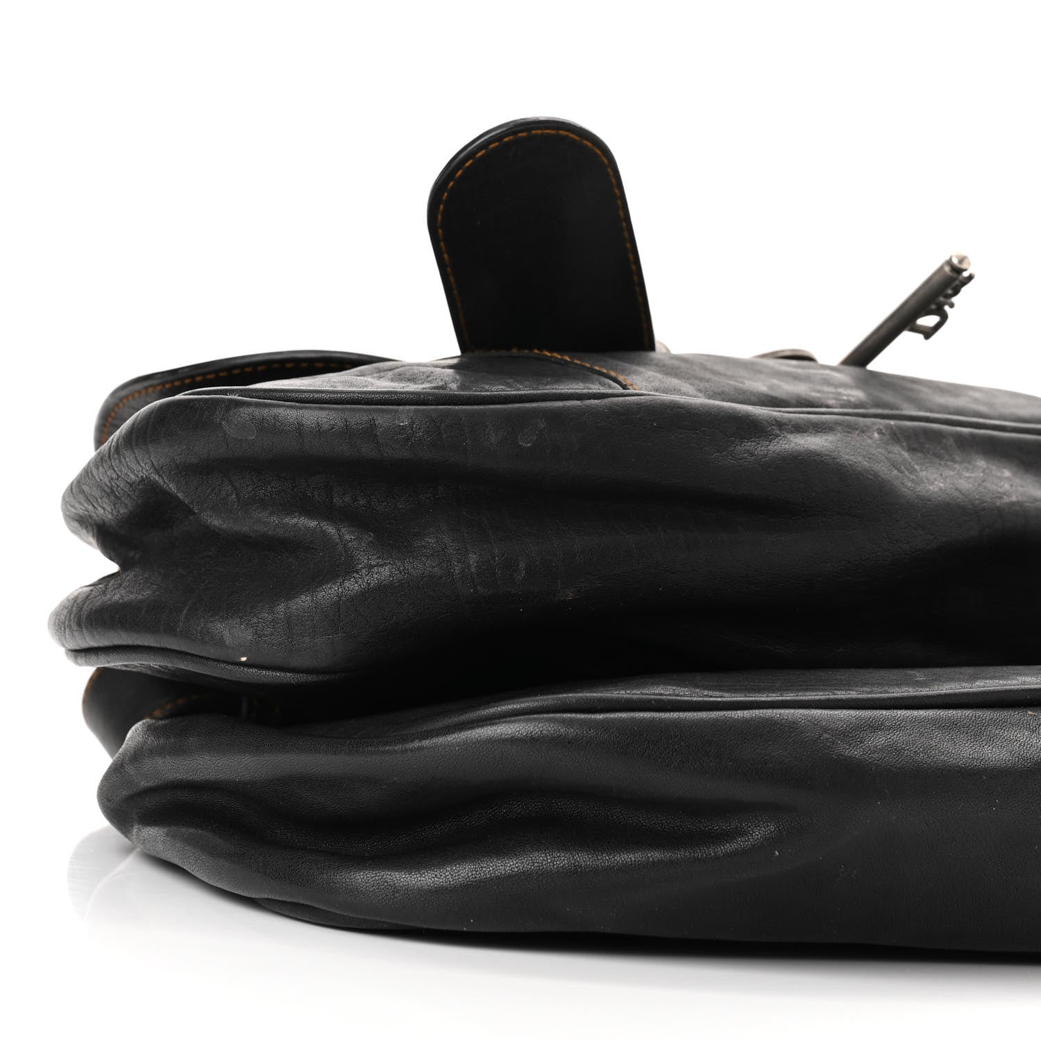 Christian Dior Calfskin Medium Gaucho Double Saddle Bag Black 11 of 13