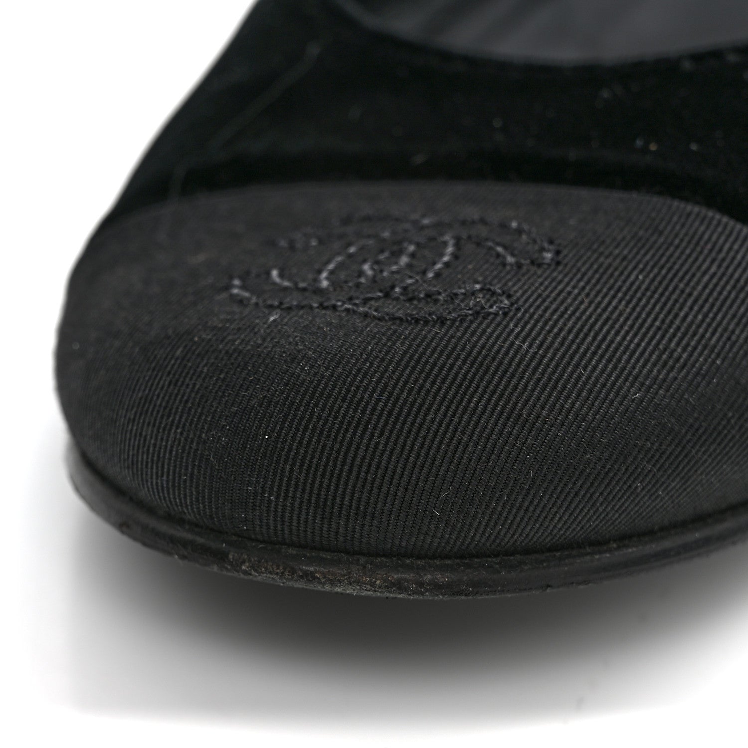 Chanel Velvet Grosgrain Mary Jane Flats 37.5 Black 11 of 12