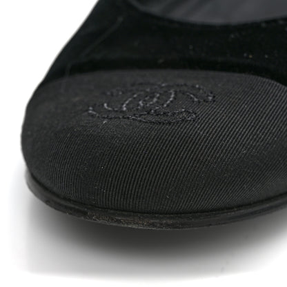 Chanel Velvet Grosgrain Mary Jane Flats 37.5 Black 11 of 12