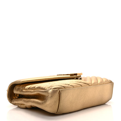 Saint Laurent Metallic Calfskin Matelasse Chevron Monogram Medium College Bag Gold 4 of 8