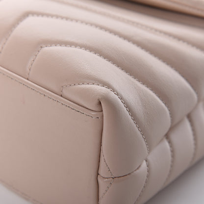 Saint Laurent Calfskin Y Quilted Monogram Small Loulou Chain Satchel Nude Powder 14 of 21
