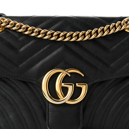 Gucci Calfskin Matelasse Small GG Marmont Shoulder Bag Black 8 of 10