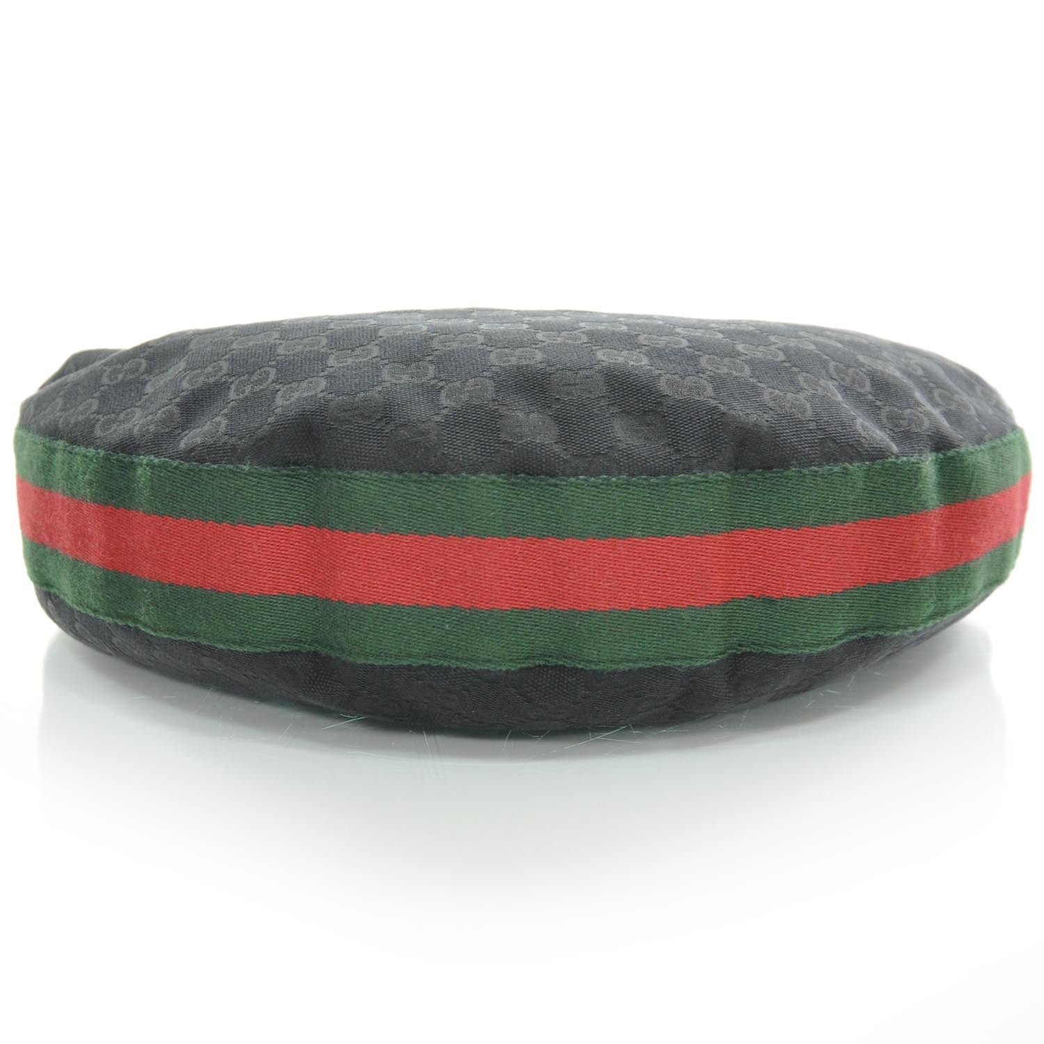 Gucci Pebbled Calfskin Web Bamboo Ring Hobo Black 4 of 8