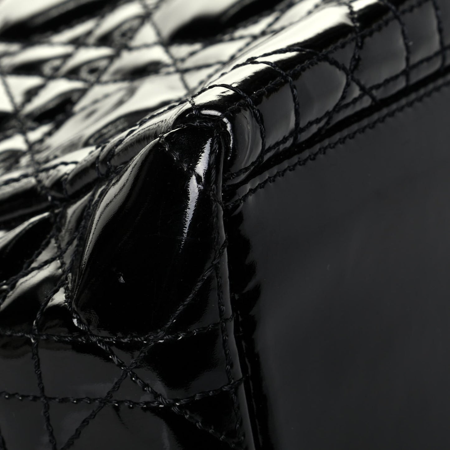 Patent Cannage Medium Lady Dior Black