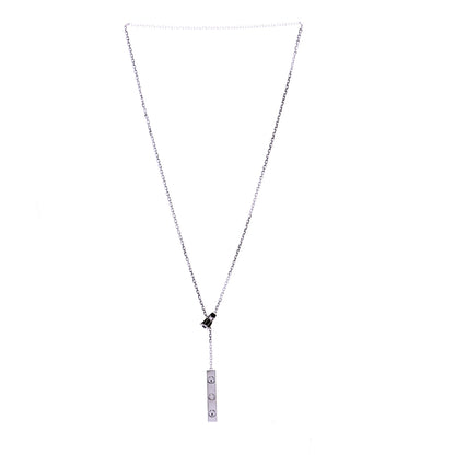 Cartier 18K White Gold Diamond LOVE Lariat Necklace 3 of 5