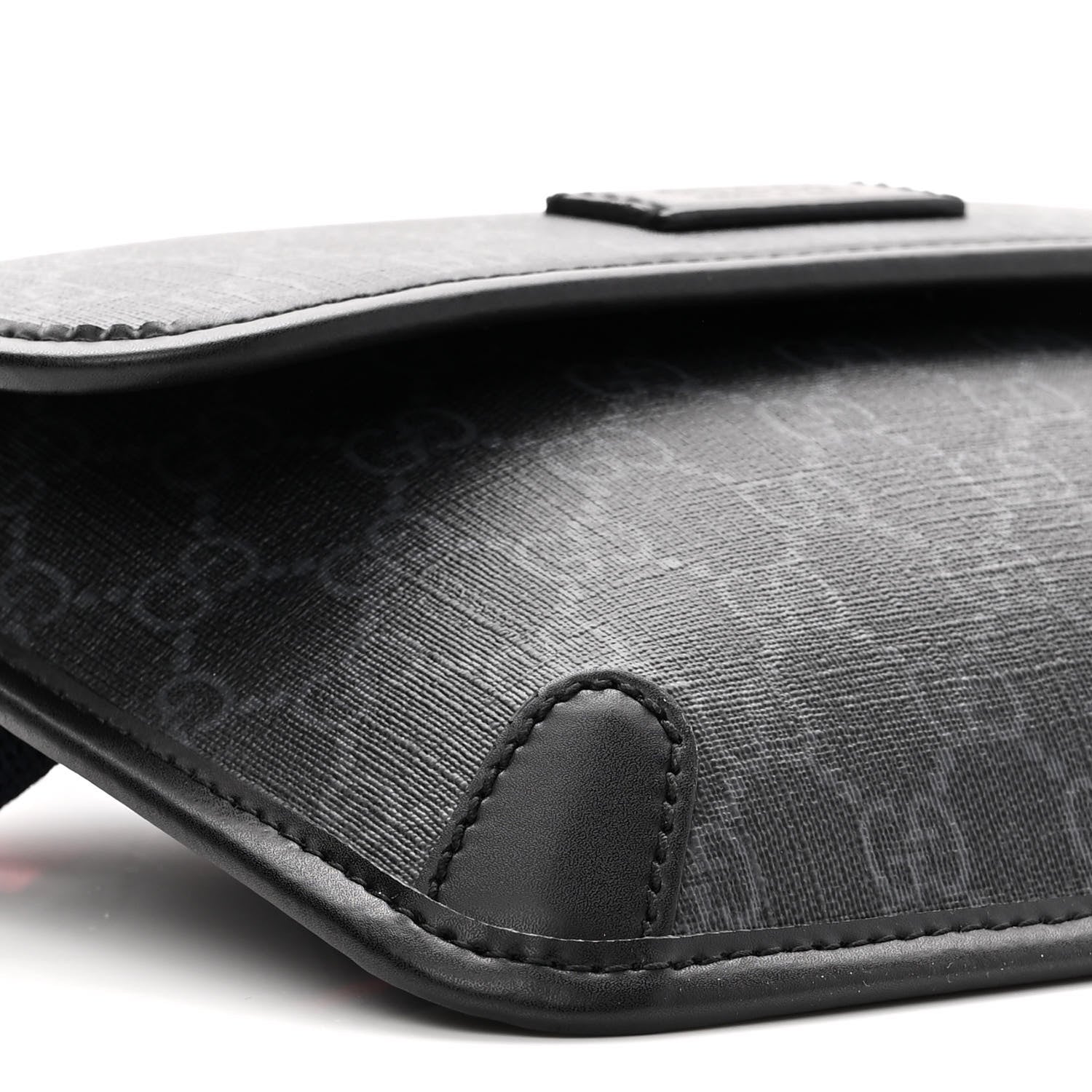 Gucci GG Supreme Monogram Web Slim Belt Bag Black Grey 9 of 10