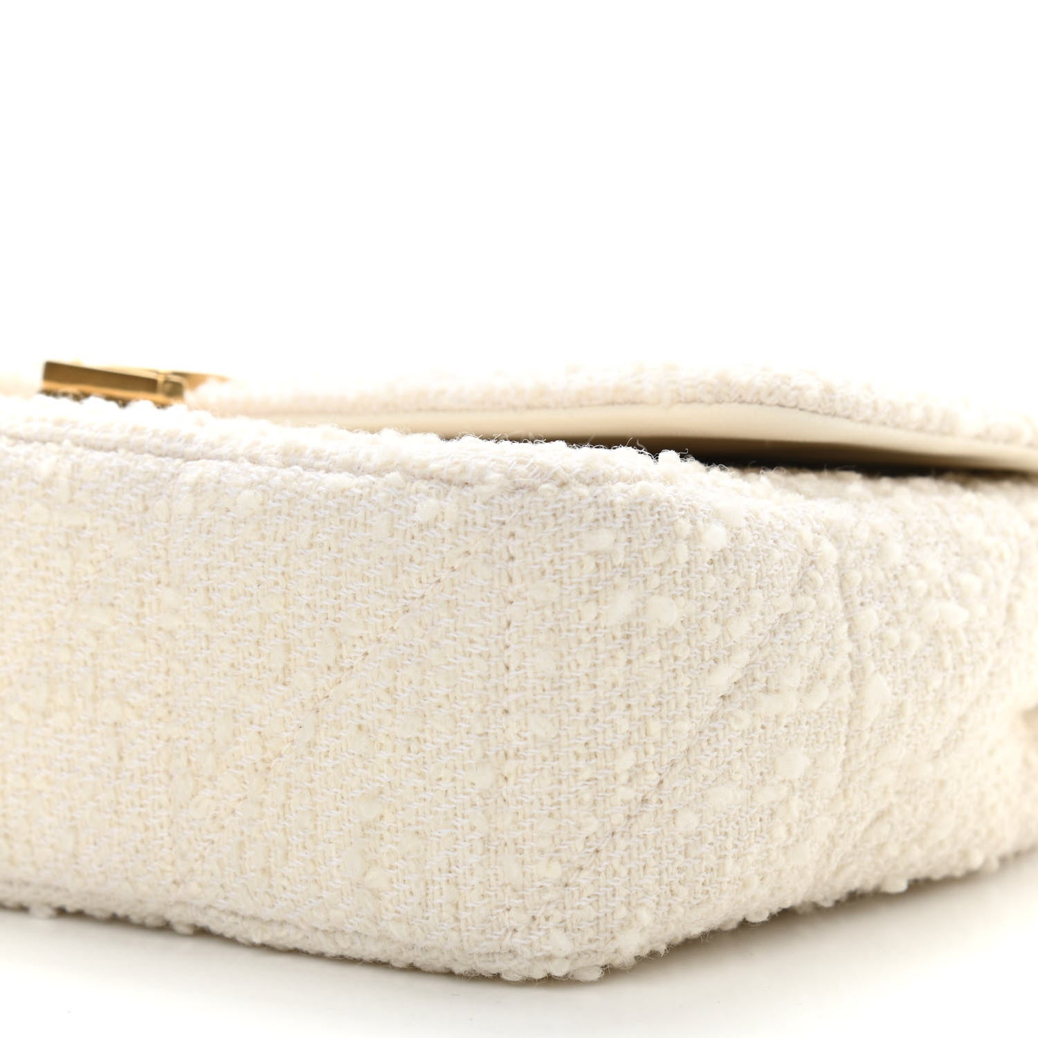 Saint Laurent Boucle Tweed Patchwork Monogram Medium Jamie Baguette Craie 11 of 12