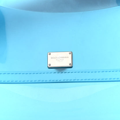 Dolce & Gabbana Rubber Semi Transparent Miss Sicily Satchel Blue 6 of 11