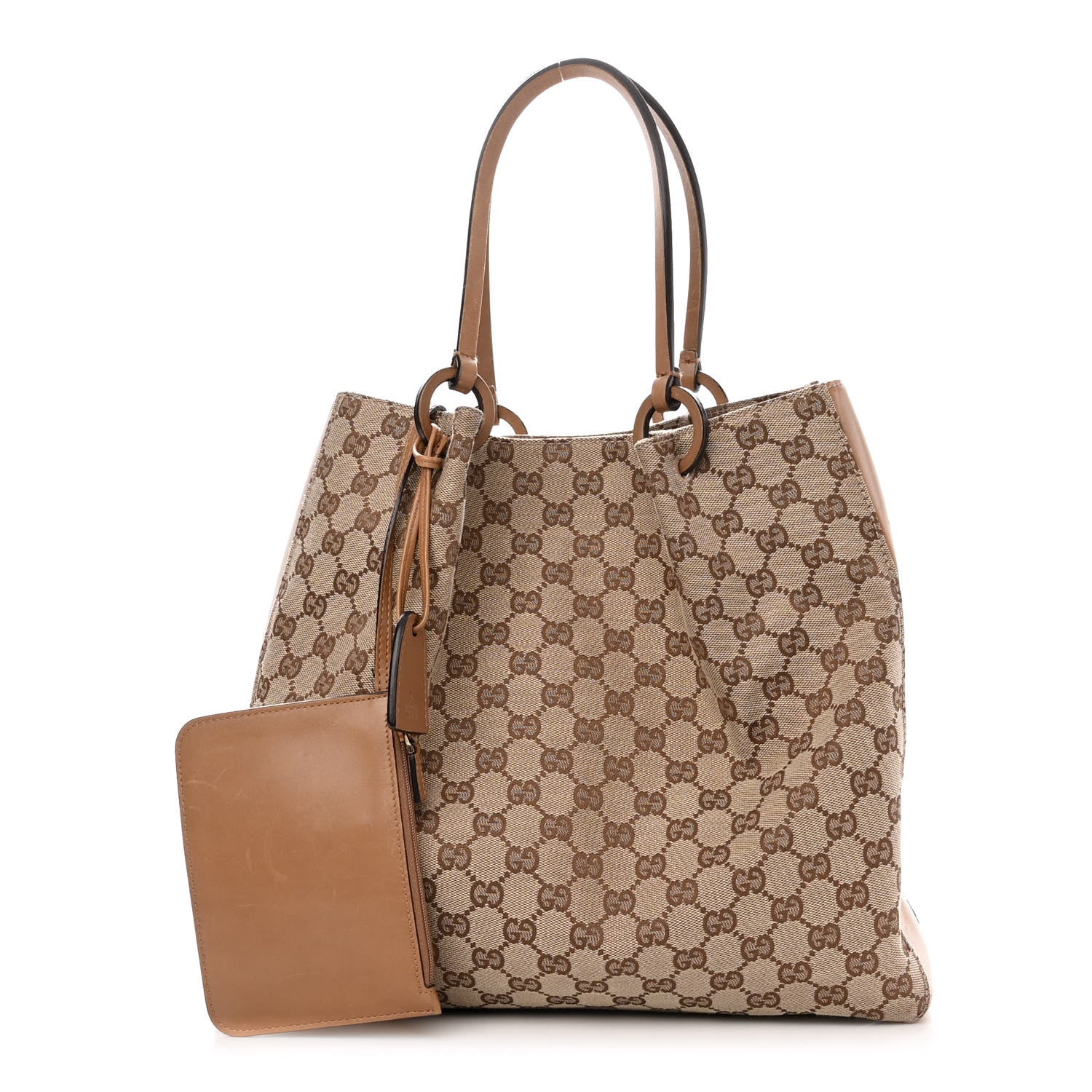 Gucci Monogram Calfskin Tote Brown 1 of 15