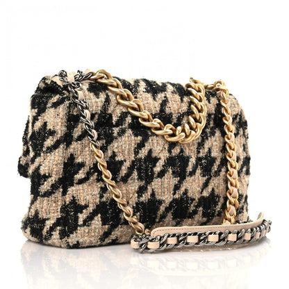 Chanel Tweed Large Chanel 19 Flap Beige Black 3 of 9